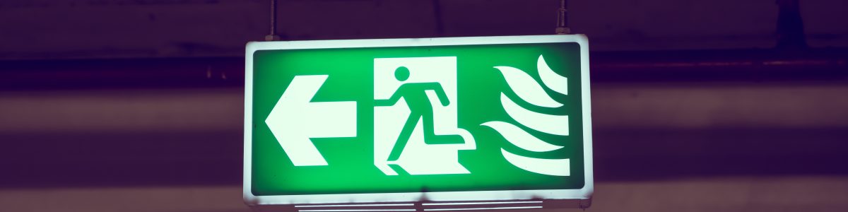 Fire exit ( Filtered image processed vintage effect. )